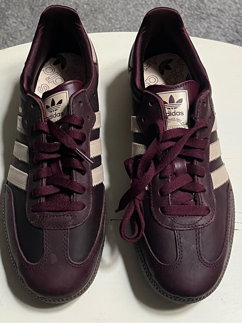 Adidas samba OG Maroon/Crystal sand/metallic sneaker size 9 1/2 women’s IF7004